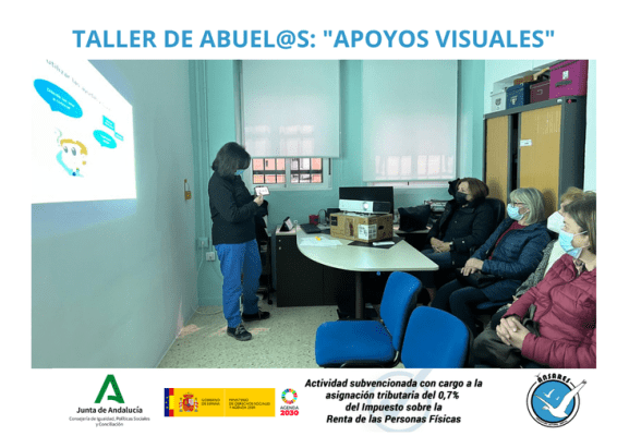 TALLER DE ABUEL S sobre Apoyos Visuales Asociación Autismo de Huelva